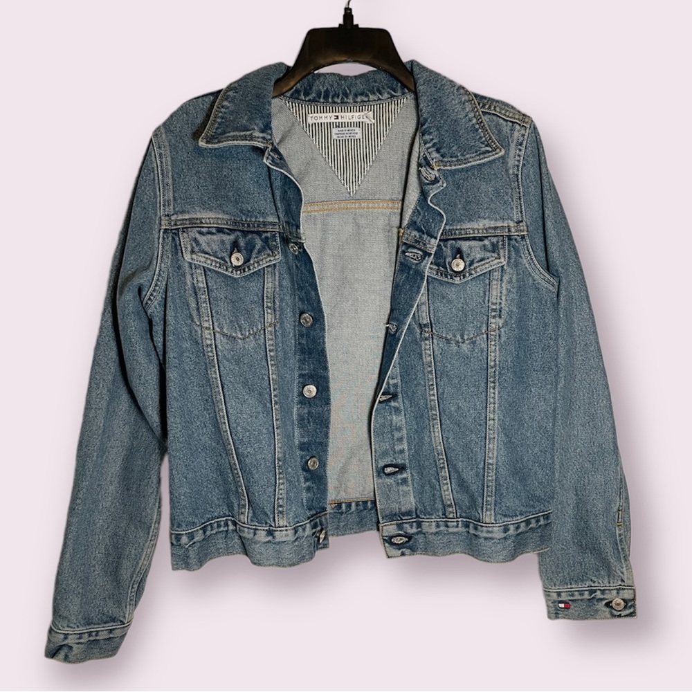 TOMMY HILFIGER Aura Core Vintage Jean Jacket, Womens Medium